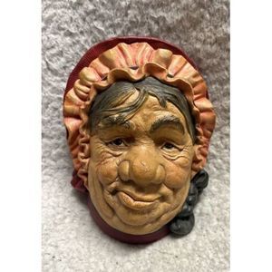 Vintage Legend Products Sairy Gamp Dickens Chalkware Bust Head Face Art England